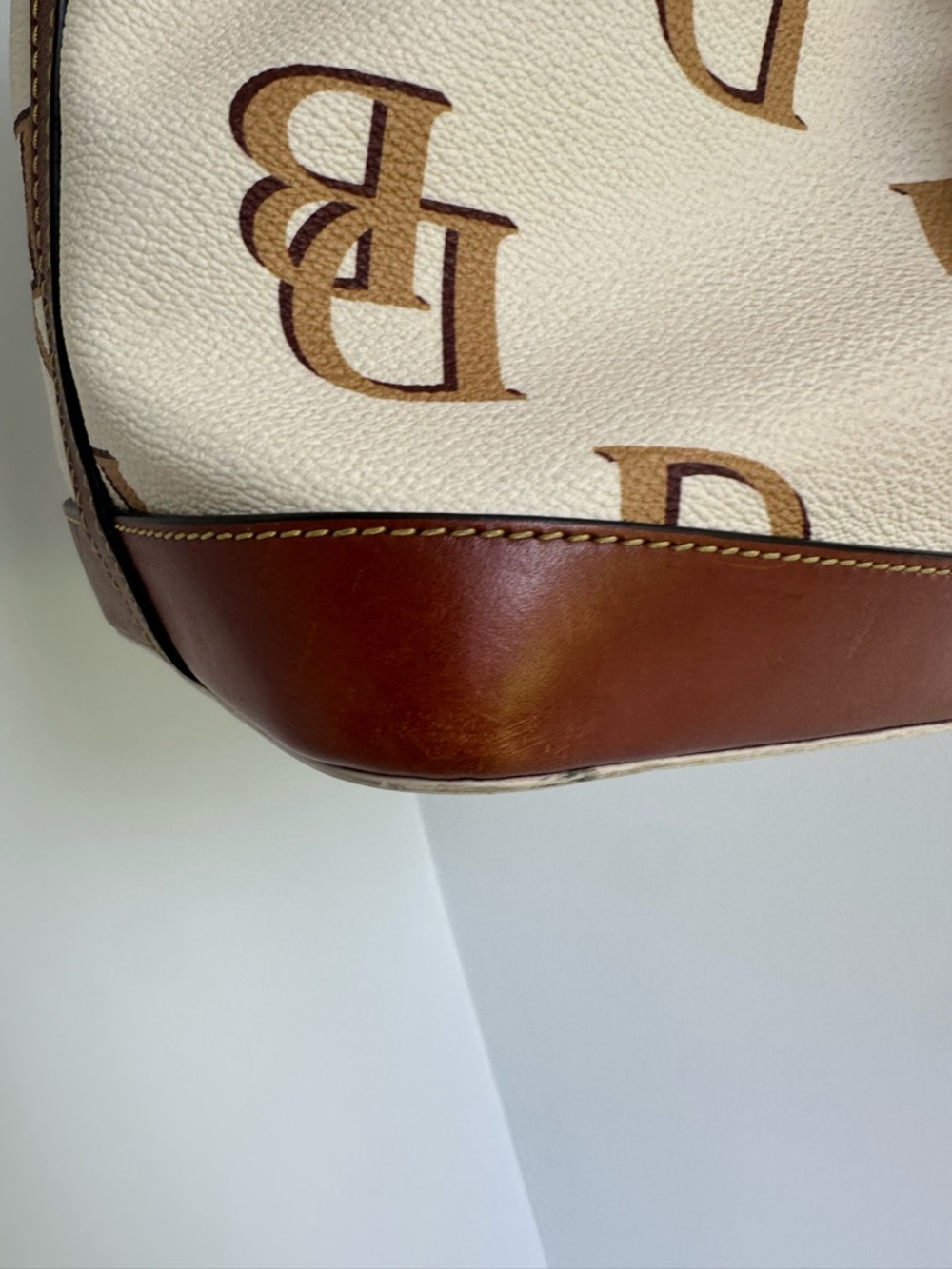 Dooney & Bourke K1169158 Monogram Small Drawstring Shoulder Bag with Tassels. - Picture 8 of 16